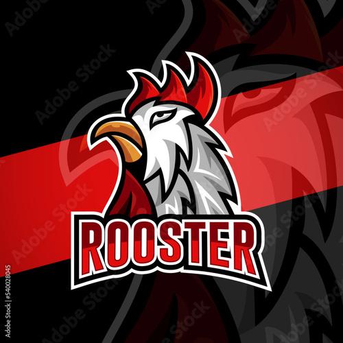 Rooster / Chicken Esports Mascot Logo — Vector Illustration