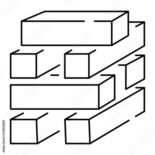 Board game or table game line icon vector and illustration. Fun and activity. Jenga