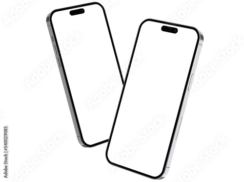  smart phones isolated screen  for make mockup premium png with high resolution