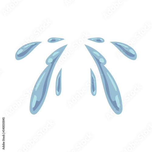Falling drops of water flat vector illustration. Simple droplets of sweat, rain or flowing tears isolated on white background. Emotions, nature concept for graphic design
