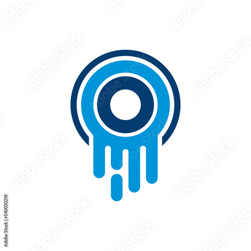 Letter O Water Logo can be use for icon, sign, logo and etc