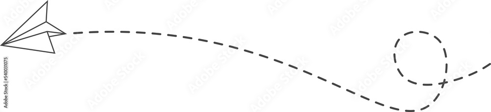 Dashed line paper airplane route Dashed line paper airplane route
