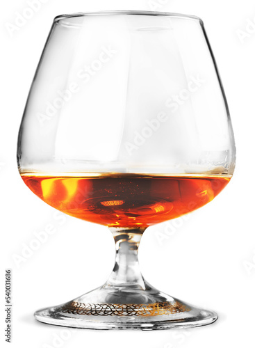 Tablou pe pânză Transparent Glass with whiskey isolated on white background