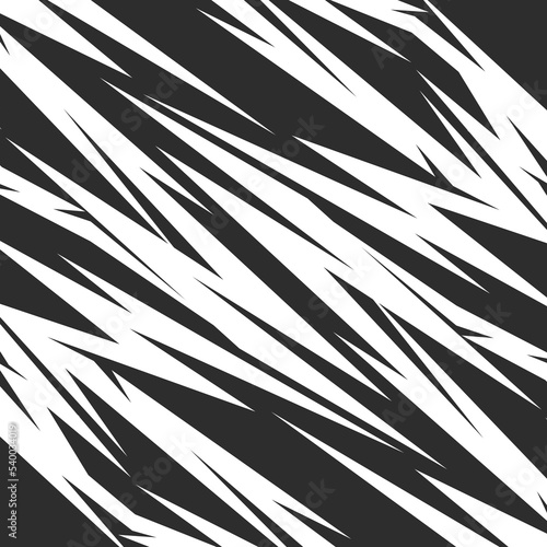 Abstract black and white background with geometric sharp arrow pattern