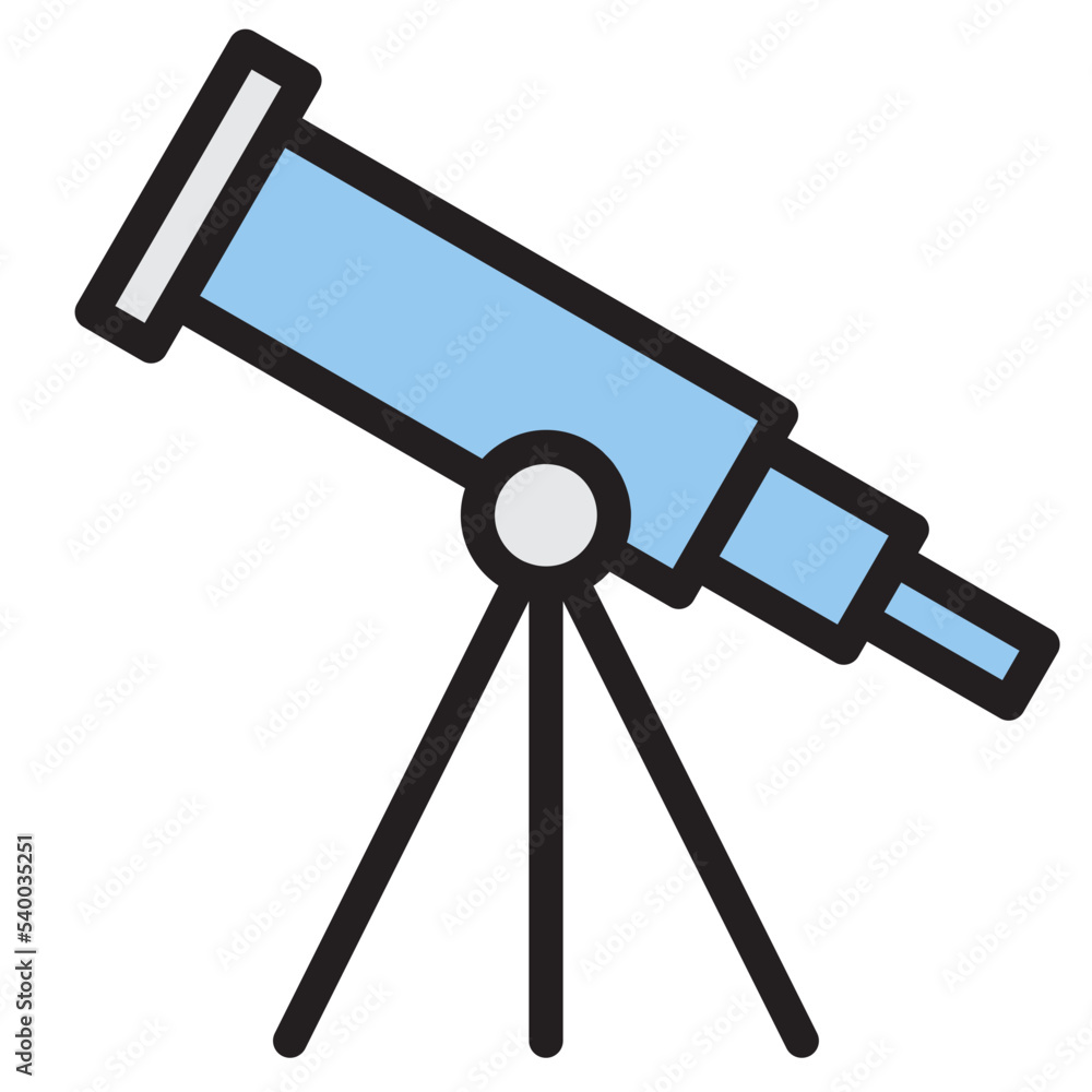 Telescope color line style icon Telescope color line style icon
