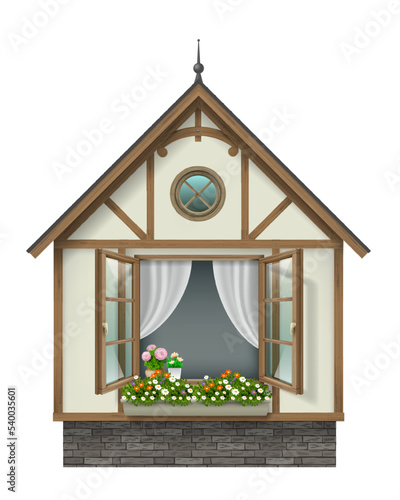 Little fairy house with an open window