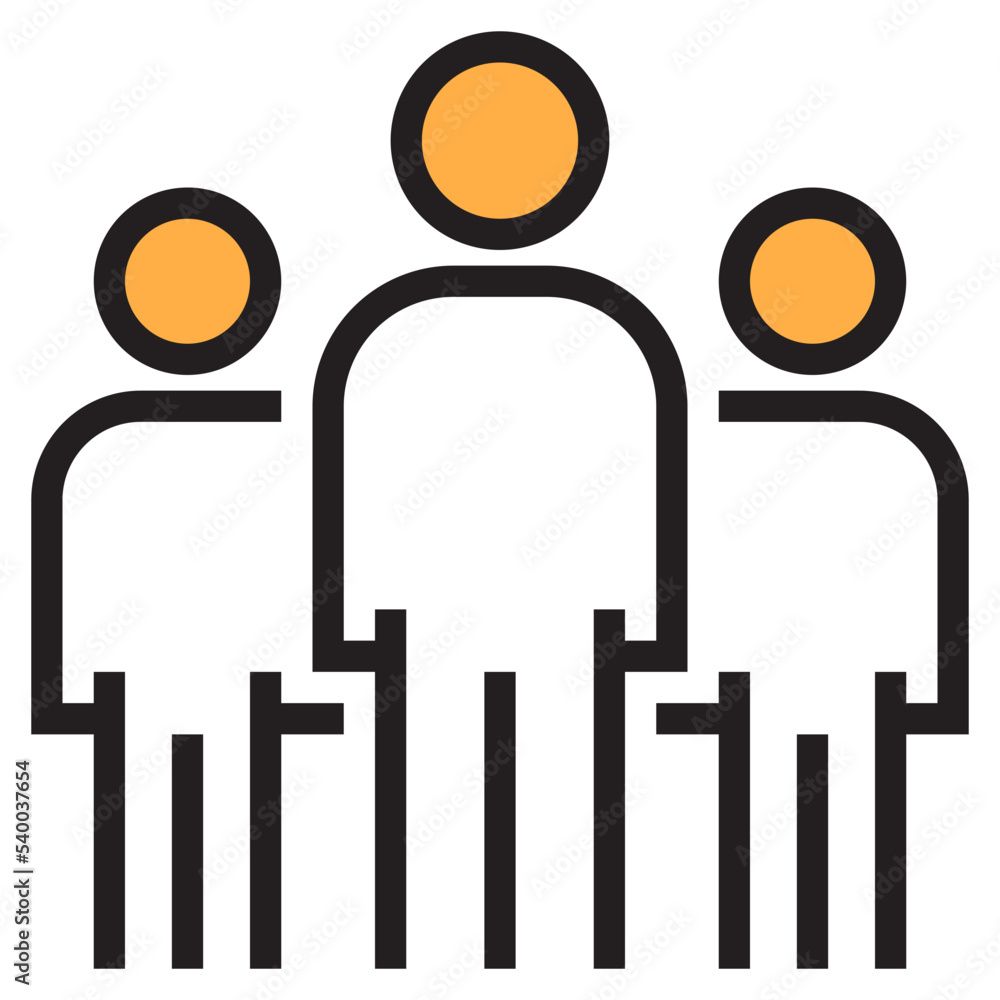 Fototapeta premium Group color line style icon