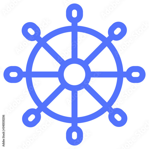 boat navigate navigation sail wheel line icon