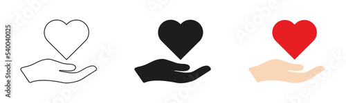 Heart in hand icon vector. Love icon. Vector illustration eps10