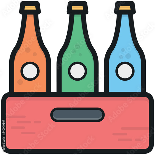 Bottles Crate Vector Icon