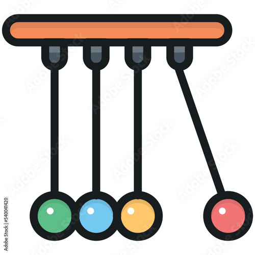 Newton Cradle Vector Icon