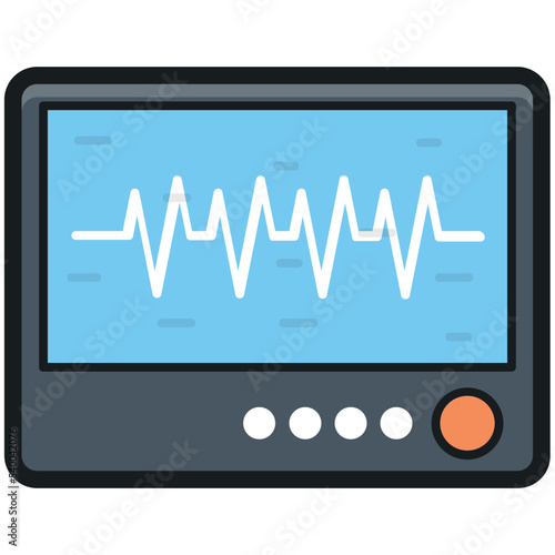 Ecg Device Vector Icon