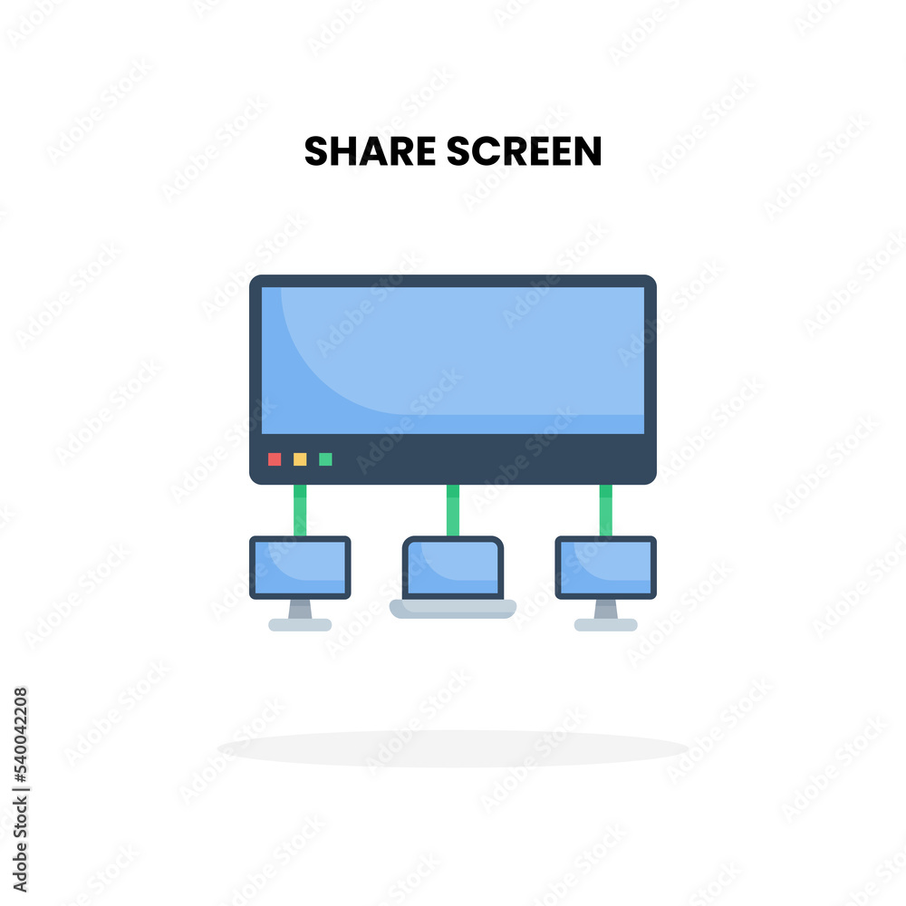 Share Screen flat icon. Vector illustration on white background. Can used for digital product, presentation, UI and many more. Share Screen flat icon. Vector illustration on white background. Can used for digital product, presentation, UI and many more.