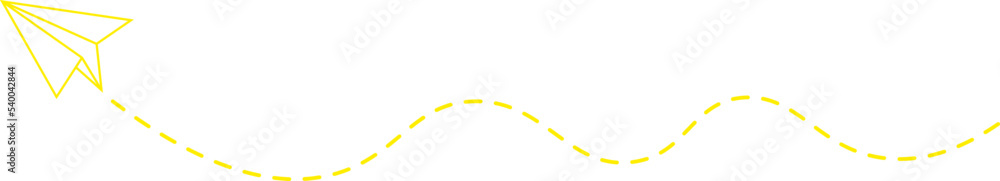 Dashed line paper airplane route Dashed line paper airplane route