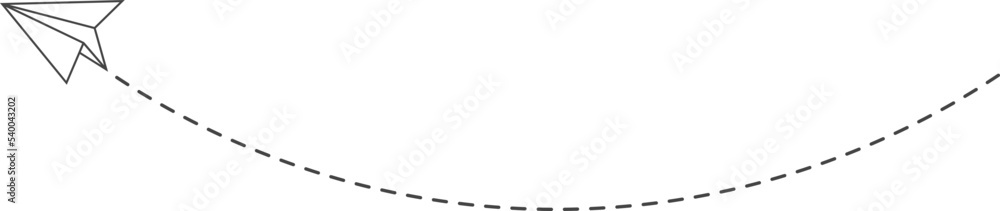 Dashed line paper airplane route Dashed line paper airplane route