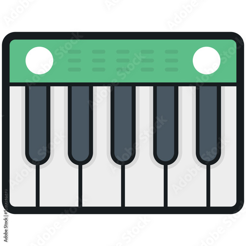 Piano Keyboard Vector Icon