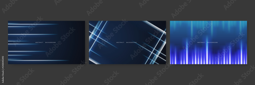 Fototapeta premium Modern blue abstract background with technology hi-tech concept and lighting and wave line