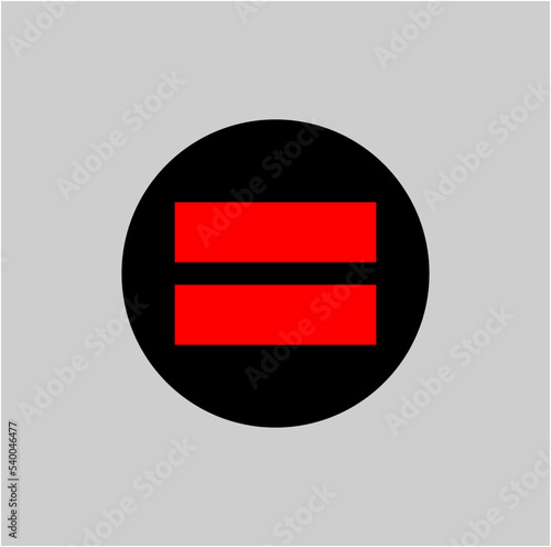 'Is equal to' vector symbol. equal vector red sign.