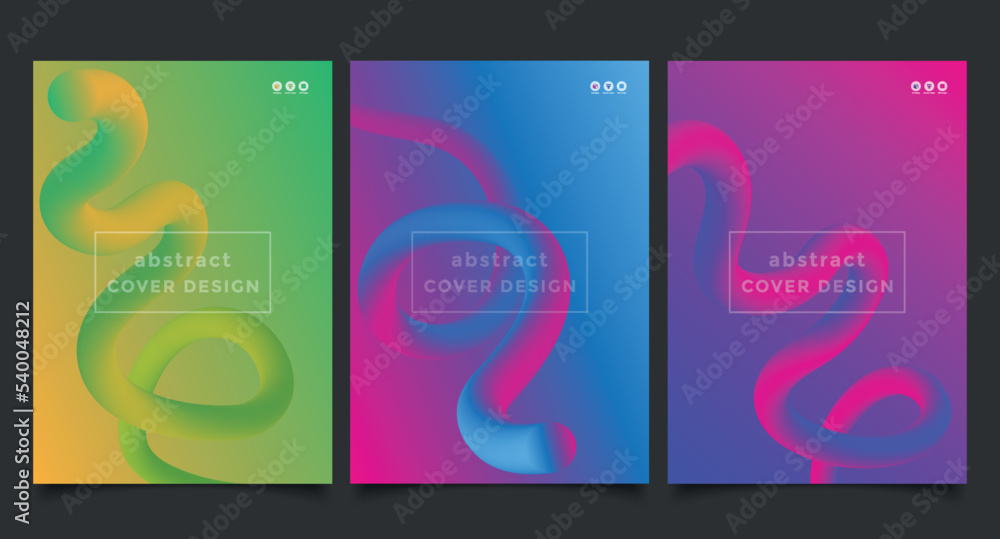 Fluid Cover Design, Colorful Abstract