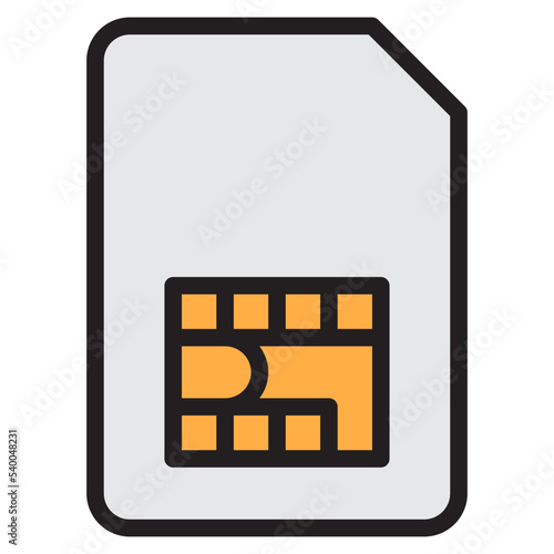 Simcard color line style icon
