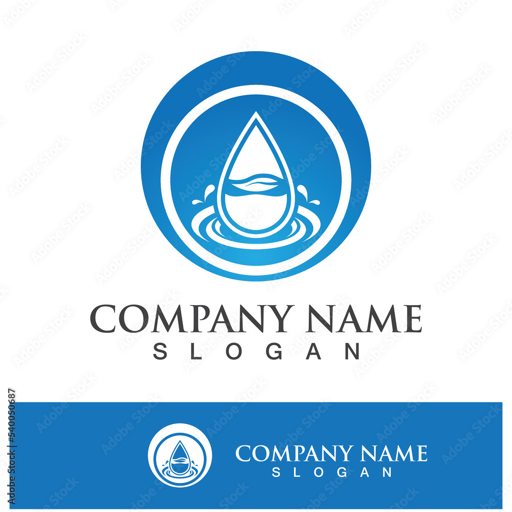 Blue water drop vector logo icon Blue water drop vector logo icon