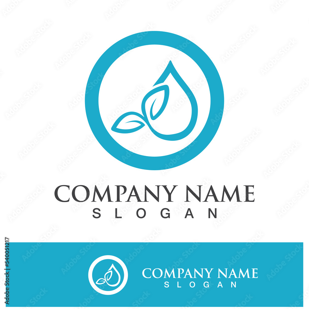 Blue water drop vector logo icon Blue water drop vector logo icon