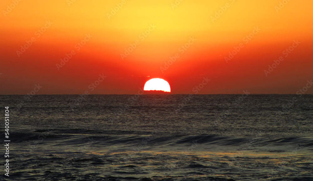 sunrise over the atlantic ocean sea