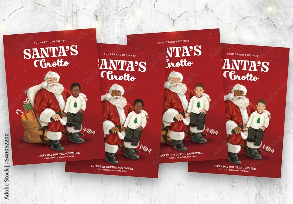 Santas Grotto Christmas Template Stock Template | Adobe Stock
