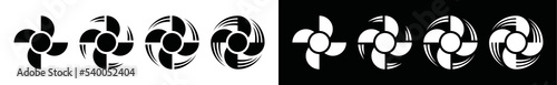 Fan speed icon vector set. Propeller speed symbol illustration