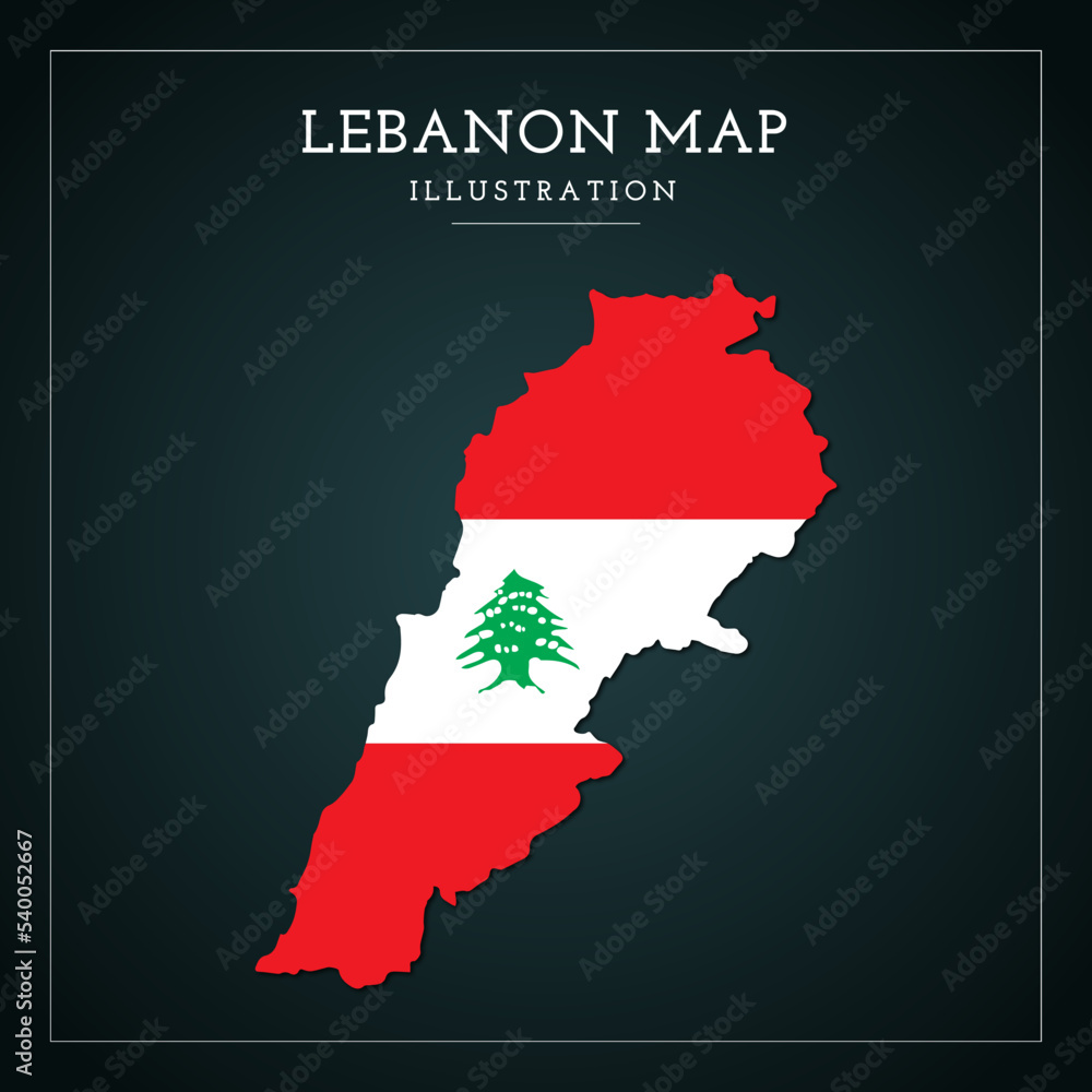 Fototapeta premium 3D Lebanon Map Vector Illustration 