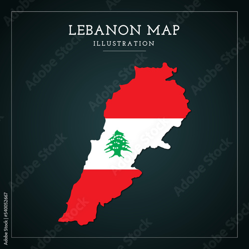 3D Lebanon Map Vector Illustration 
