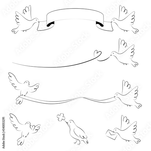手描きの小鳥セット3