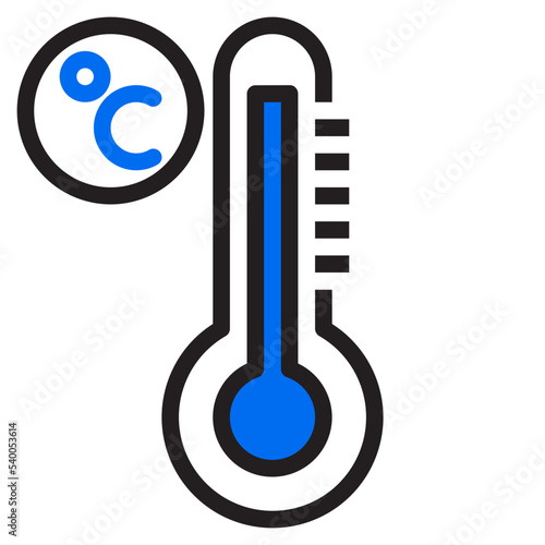 Thermometer color line style icon