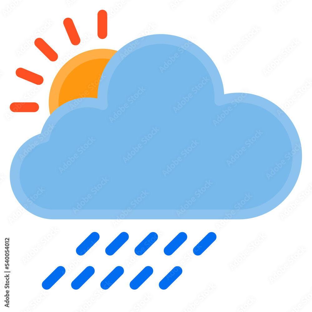 Raining flat style icon Raining flat style icon