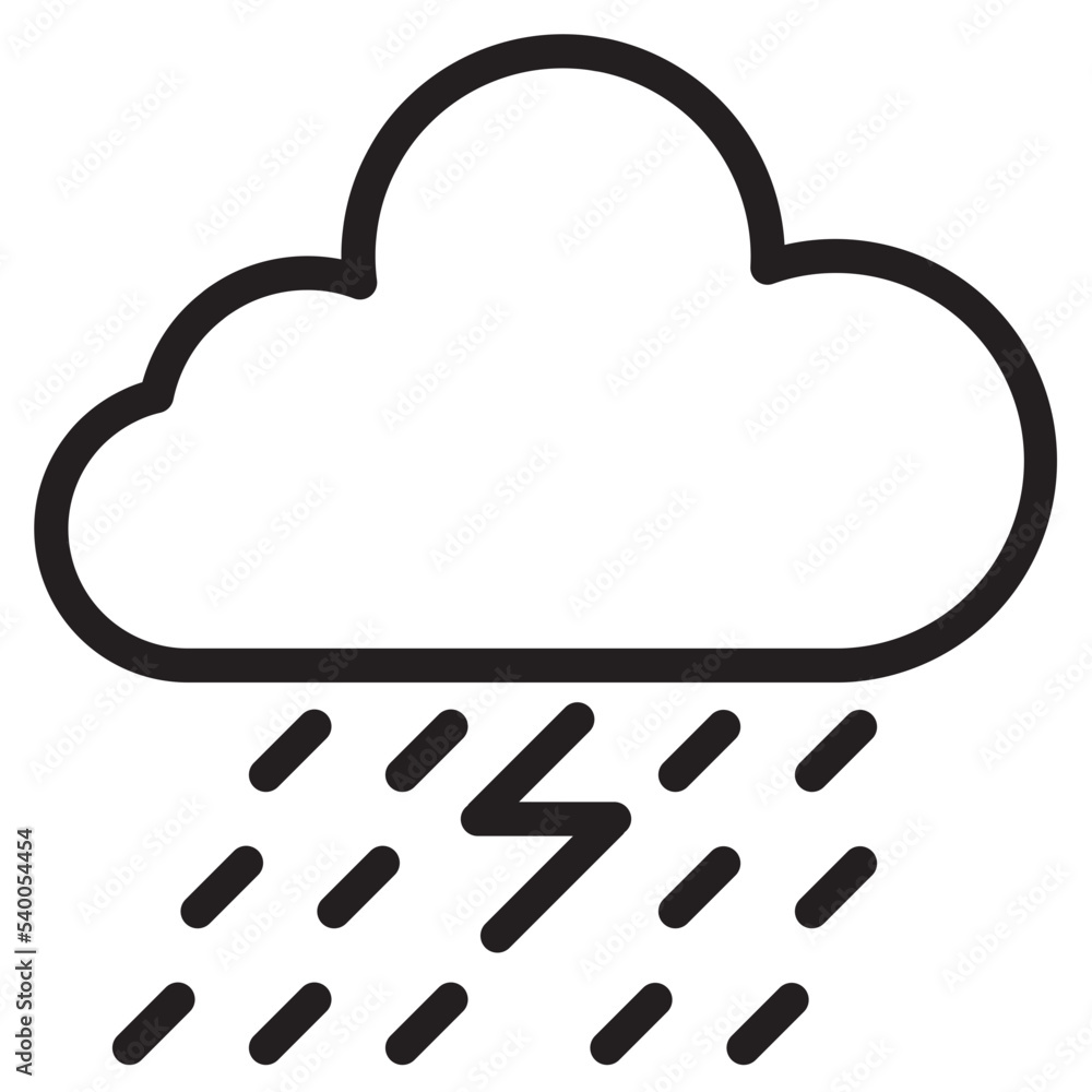 Thunderstrom outline style icon Thunderstrom outline style icon