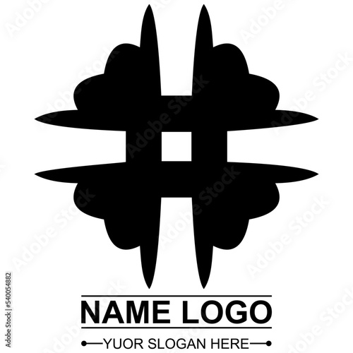 Black Color Logo Design, You Can Re-edit. Vector Design, Isolated White