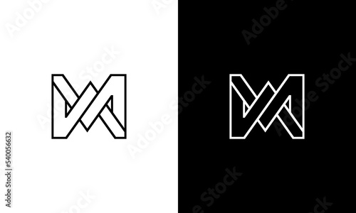 Slika na platnu letter wm line art logo design