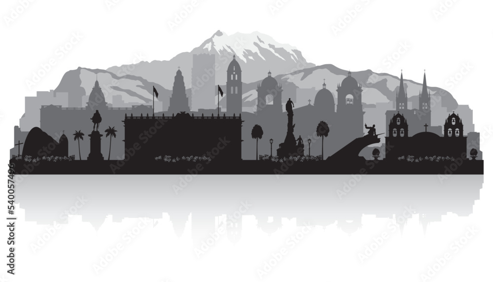 La Paz Bolivia city skyline silhouette