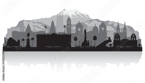La Paz Bolivia city skyline silhouette