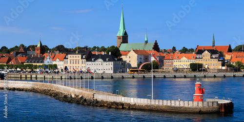 Schilderij op canvas Panoramic view of Helsingør city, Denmark