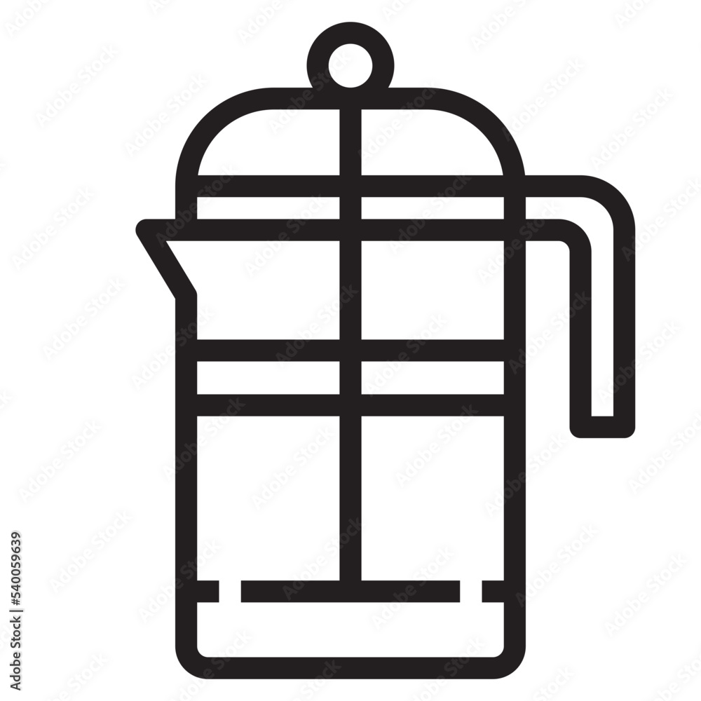 Frence press outline style icon Frence press outline style icon