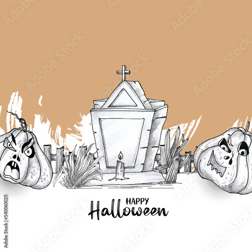 Happy Halloween scary festival haunted background design