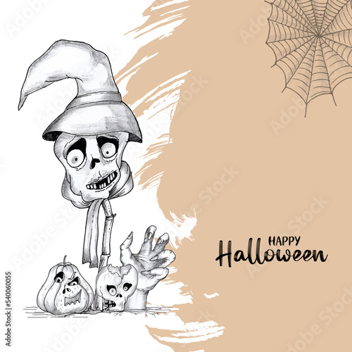 Happy Halloween spooky festival devil background design