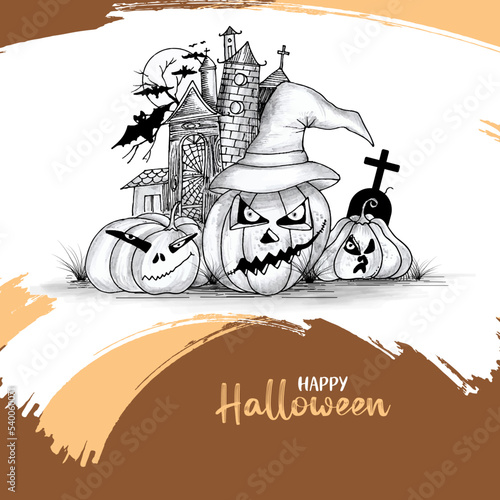Happy Halloween horror festival scary background design