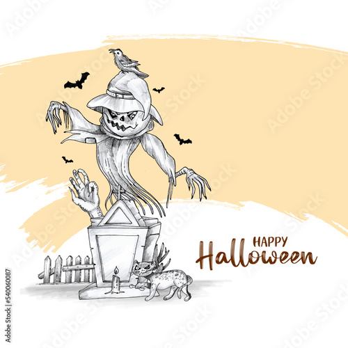Happy Halloween scary festival haunted background design