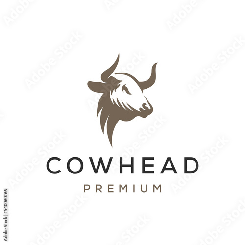 Cow Head Logo. Farm Animal. Livestock Logo Design Inspiration © apfan