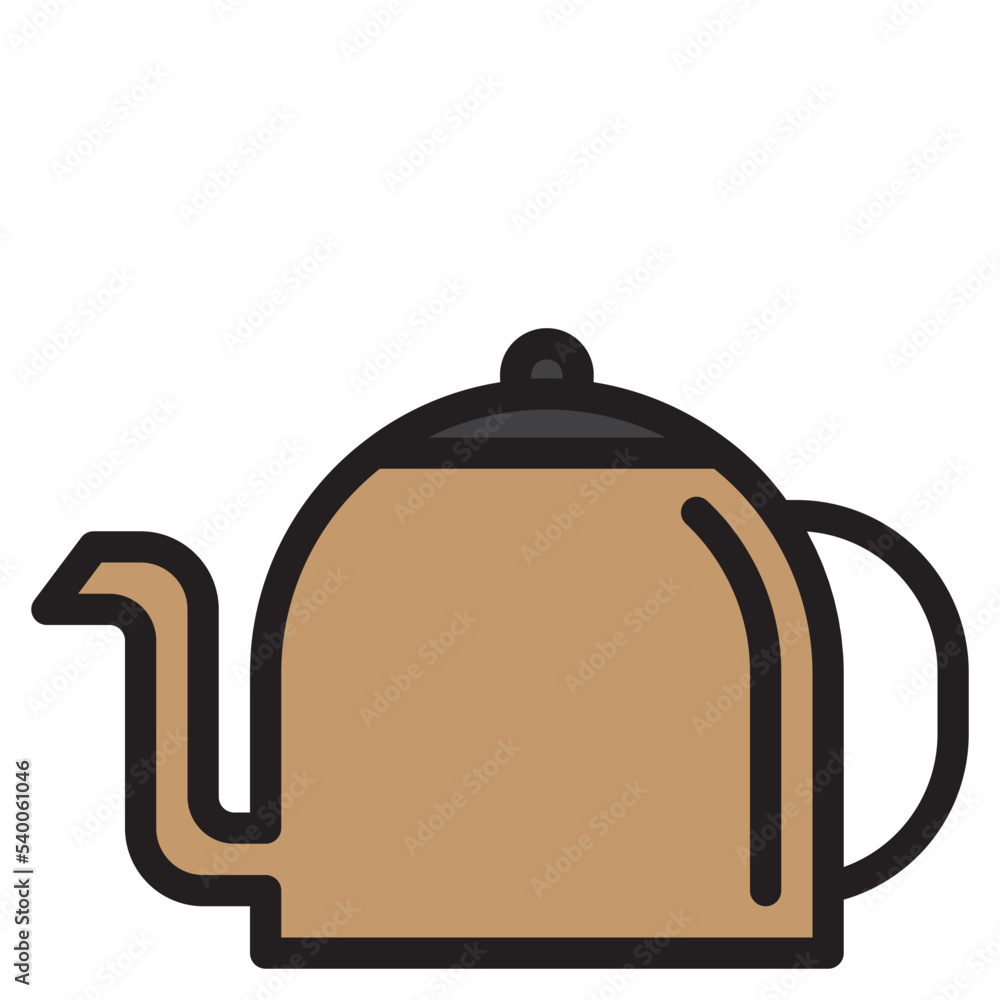 Obraz premium Kettle color line style icon