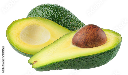 Fotografia Cut avocado fruits with kernel, cut out