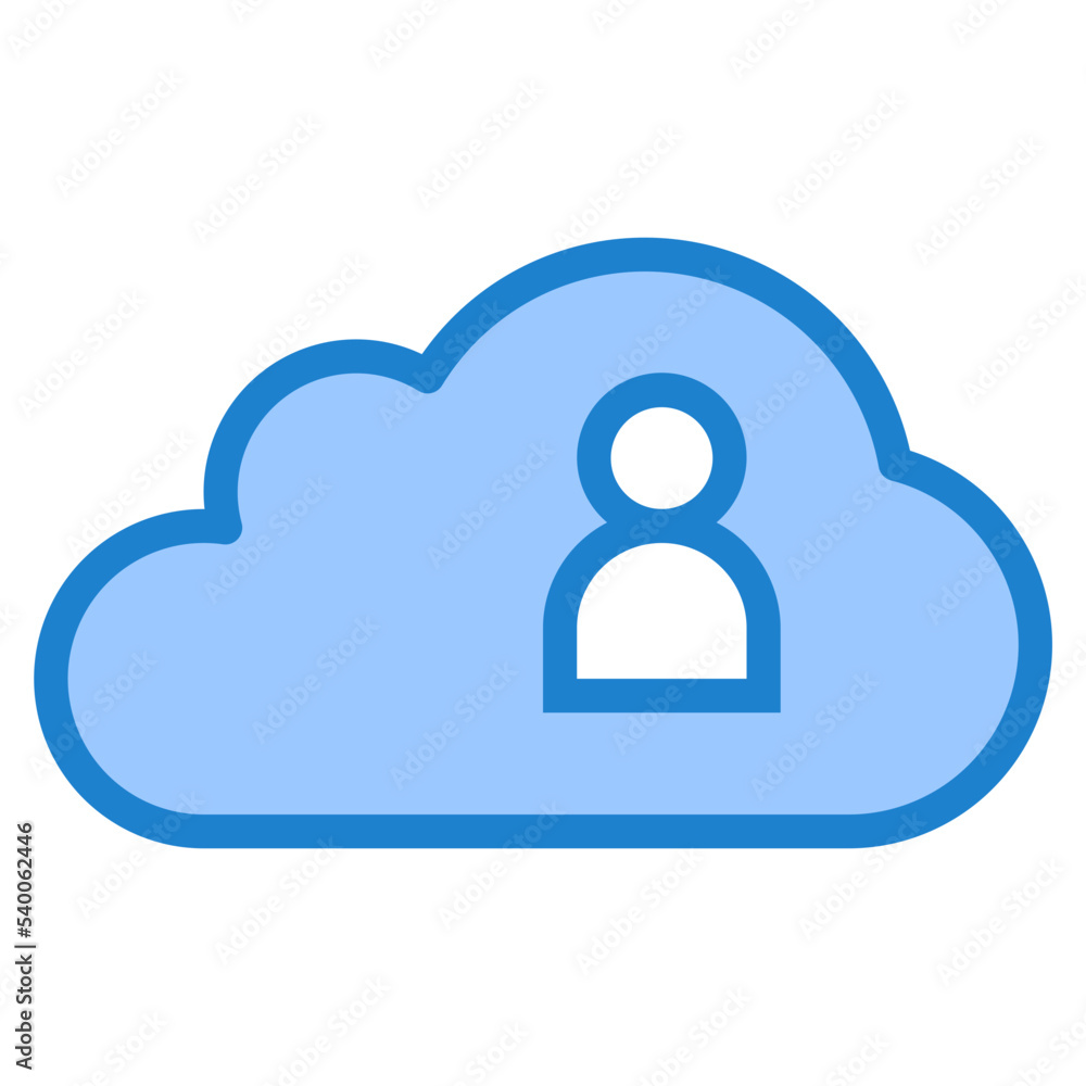 Cloud computing blue style icon Cloud computing blue style icon