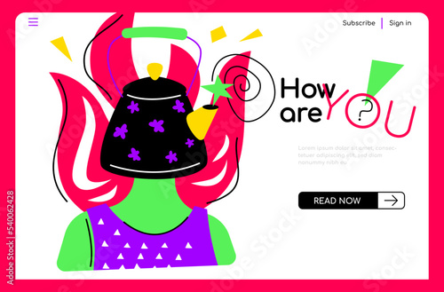 How are you - colorful flat design style illustration
